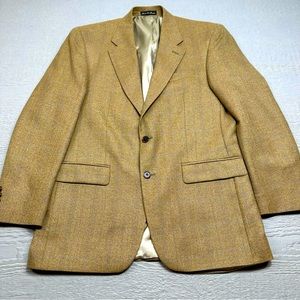 Lauren Ralph Lauren Sport Coat Blazer 40R Brown Herringbone Wool Two Button